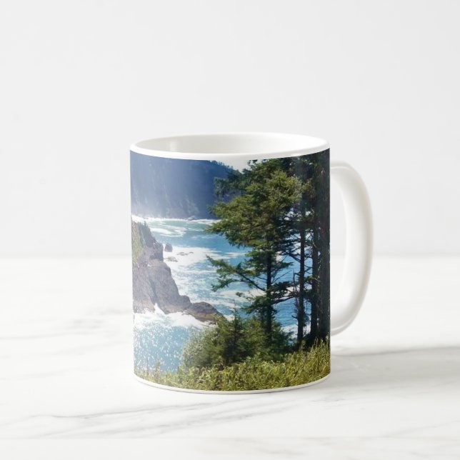Hart's Cove, Oregon Coast Coffee Mug (Front Right)