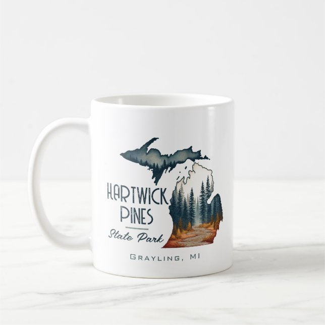 Hartwick Pines State Park Souvenir Gift Coffee Mug (Left)