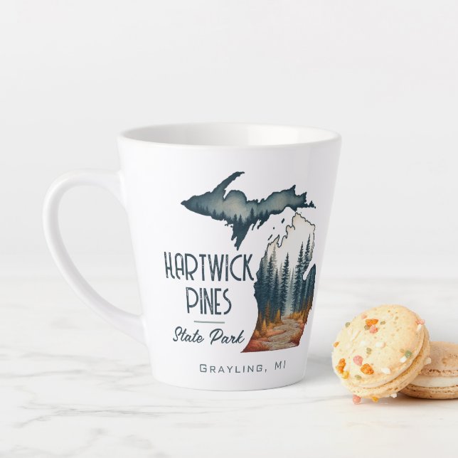 Hartwick Pines State Park Souvenir Gift Latte Mug (In Situ)