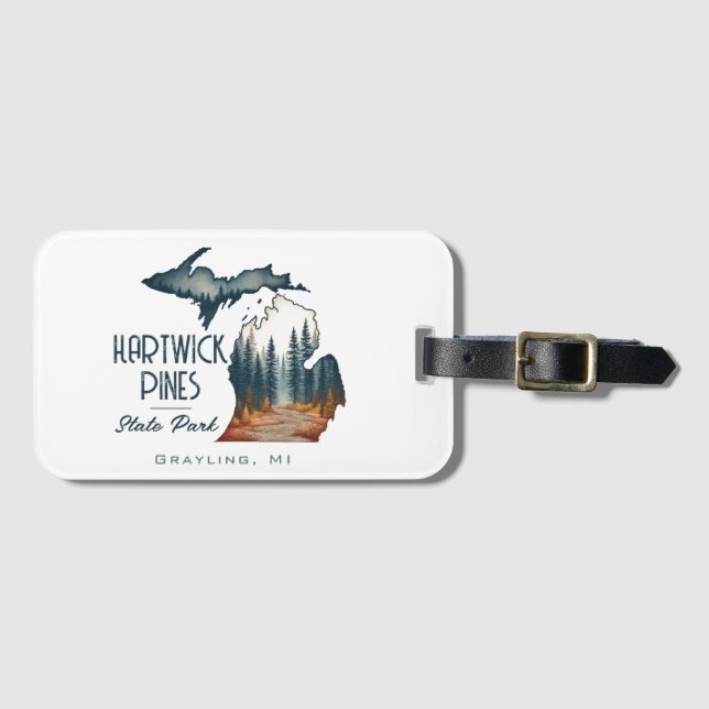 Hartwick Pines State Park Souvenir Gift Luggage Tag (Front Horizontal)