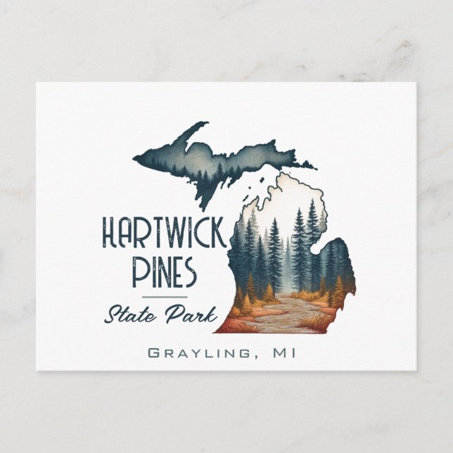 Hartwick Pines State Park Souvenir Gift Postcard (Front)