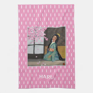 Haru Japanese Spring season Art Tea Towel
