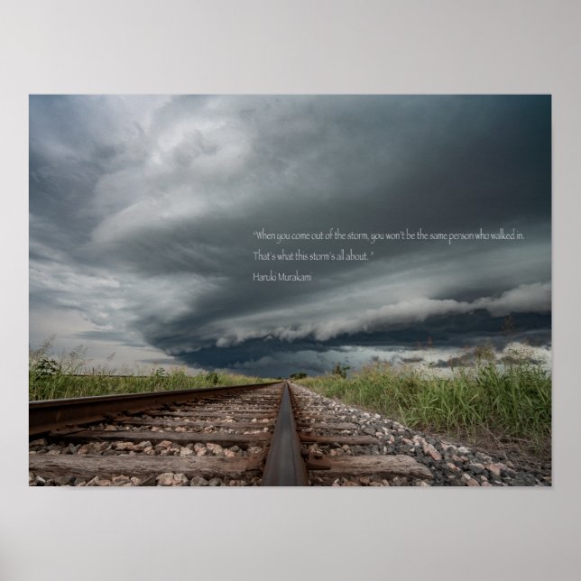 Haruki Murakami Storm Quote Poster (Front)