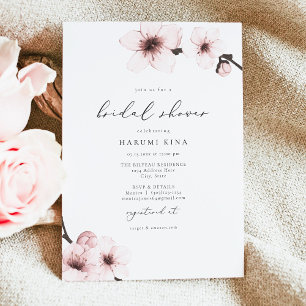 HARUMI Elegant Sakura Cherry Blossom Bridal Shower Invitation