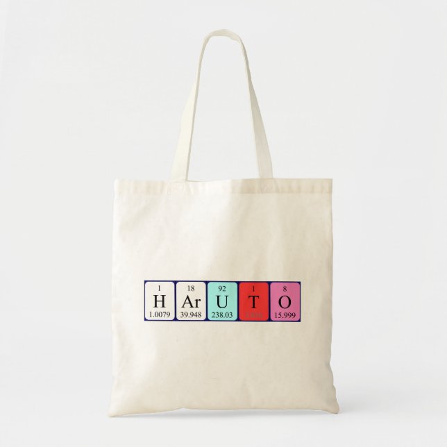 Haruto periodic table name tote bag (Front)