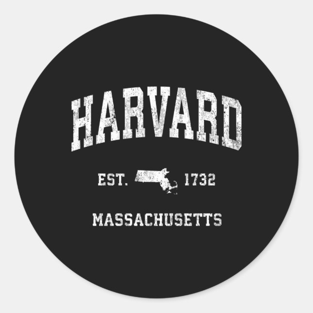 Harvard Massachusetts Ma Athletic Sports Classic Round Sticker (Front)
