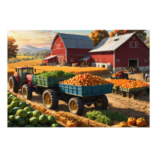 Harvest at farm photo print