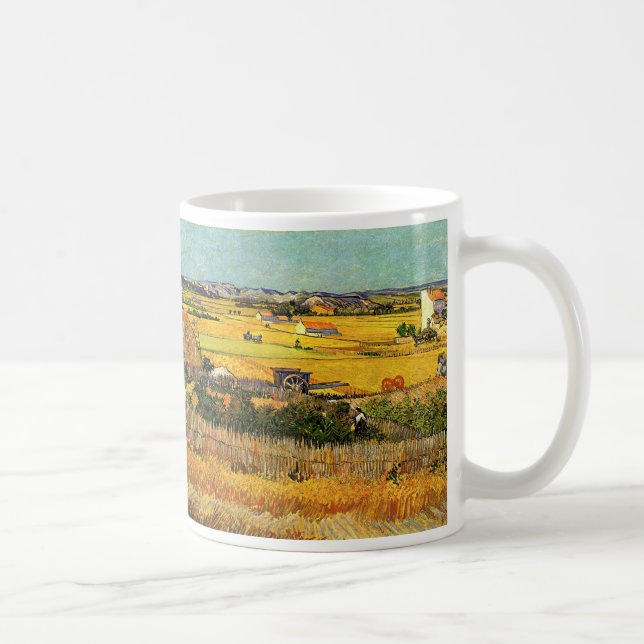 Harvest at La Crau, Montmajour by Vincent van Gogh Coffee Mug (Right)