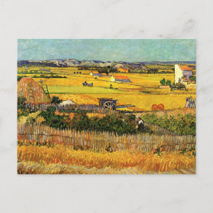 Harvest at La Crau, Montmajour by Vincent van Gogh Postcard