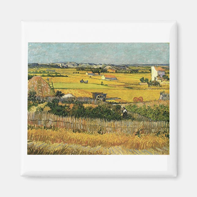 Harvest at La Crau, Vincent Van Gogh Magnet (Front)