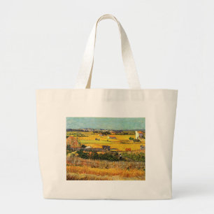 Harvest at La Crau, with Montmajour... Large Tote Bag