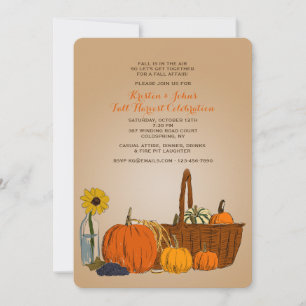 Harvest Basket Fall Invitation