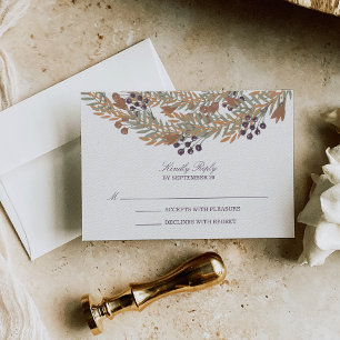 Harvest Berry Wreath Wedding RSVP Response