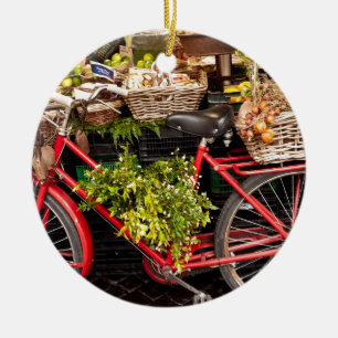 Harvest Bicycle Ceramic Tree Decoration