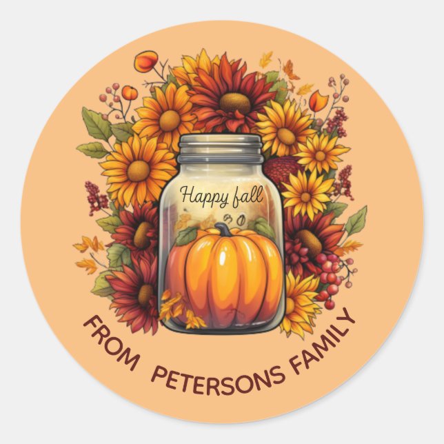 HARVEST BLESSING JAR AUTUMN STICKERS (Front)