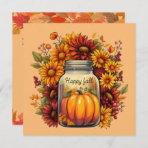 HARVEST BLESSING JAR THANKSGIVING INVITATION CARD