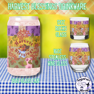Harvest Blessings Autumn Fruit Can Glass