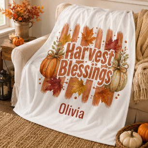 Harvest Blessings Personalised Fall Sherpa Blanket