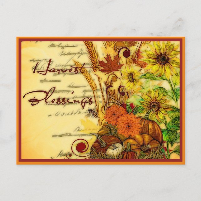 Harvest blessings postcard (Front)