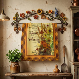 Harvest blessings tea towel