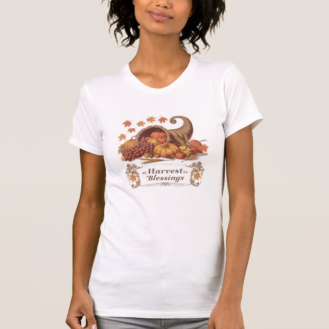 Harvest Blessings – Thanksgiving Vintage Tee (Front)