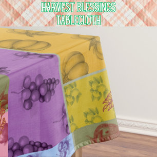 Harvest Blessings Vintage Autumn Fruit Tablecloth