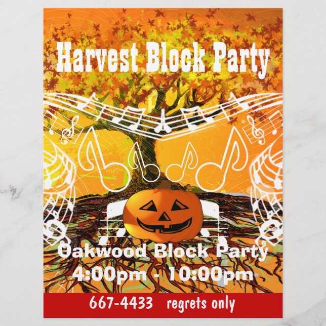 Harvest Block Party Event or Fall Event Flyer (Front)