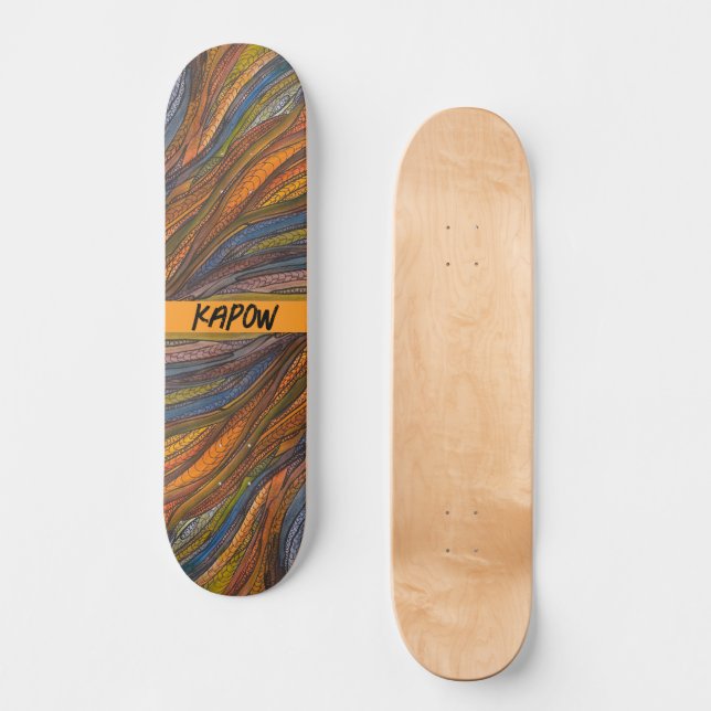 "Harvest Blue Strands" Skate Board (Front)