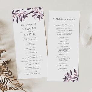 Harvest Blush Wedding Ceremony Program Programme