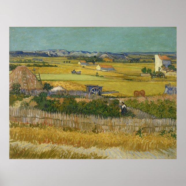 Harvest by Vincent Van Gogh Poster (Front)