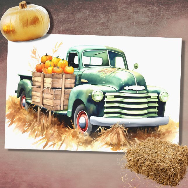 Harvest Car Filled with Pumpkins 4 Decoupage Paper (Creator Uploaded)