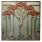 Harvest Crescendo Art Nouveau Ceramic Tile