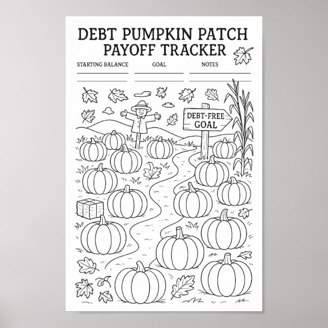 Harvest Debt Pumpkin Patch Payoff Tracker  Poster (Front)
