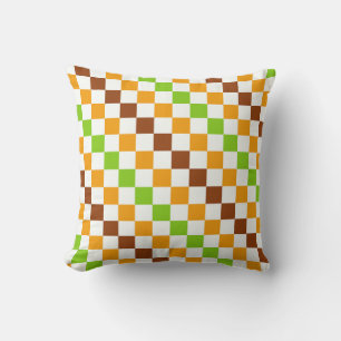 Harvest diagonal chequerboard pattern cushion