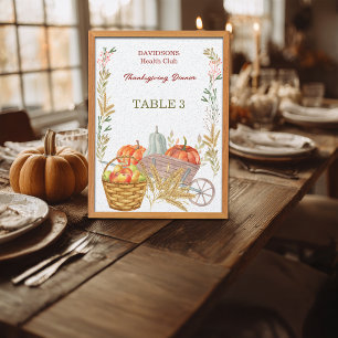 Harvest Farm Thanksgiving Customise Table Sign