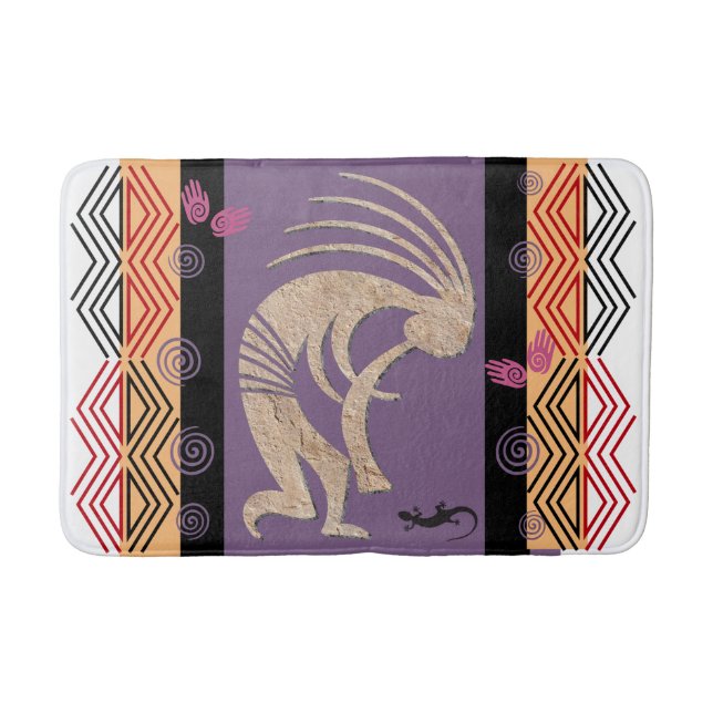 Harvest Fertility Sun Kokopelli  Bath Mat (Front)