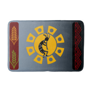 Harvest Fertility Sun Kokopelli  Bath Mat