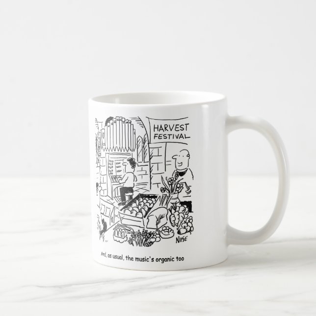 Harvest Festival Service with Church Organist Coffee Mug (Right)