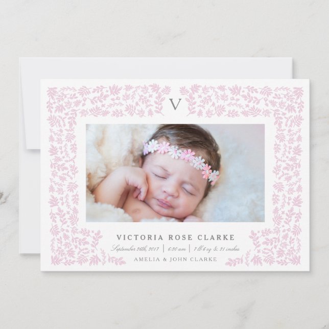 Harvest Flowers Birth Announcement (Front)