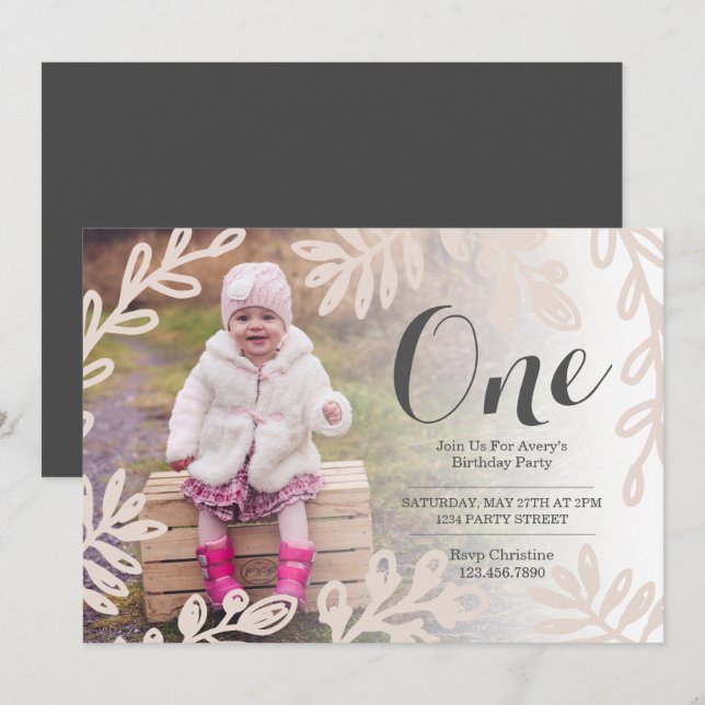 Harvest Flowers Birthday Invite (Front/Back)