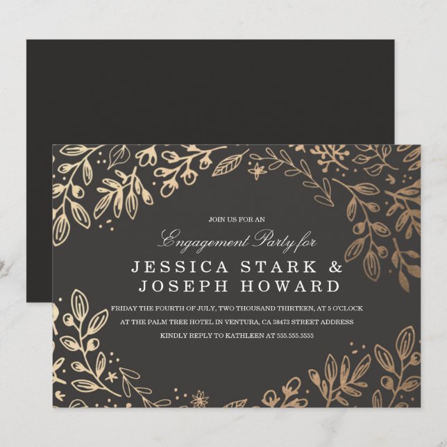 Harvest Flowers Engagement Party Invite (Front/Back)