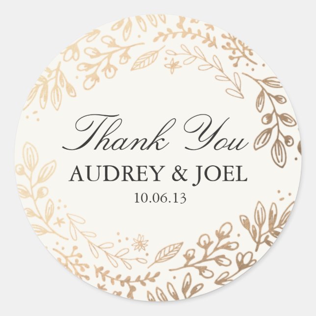 Harvest Flowers Wedding Classic Round Sticker (Front)