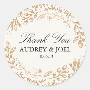 Harvest Flowers Wedding Classic Round Sticker
