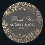 Harvest Flowers Wedding Classic Round Sticker<br><div class="desc">Elegant gold floral by Shelby Allison. For matching invitations,  reply cards,  stickers and other items click on the link below to view the entire Harvest Flowers.</div>