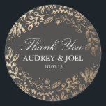 Harvest Flowers Wedding Classic Round Sticker<br><div class="desc">Elegant gold floral by Shelby Allison. For matching invitations,  reply cards,  stickers and other items click on the link below to view the entire Harvest Flowers.</div>