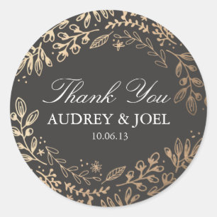 Harvest Flowers Wedding Classic Round Sticker