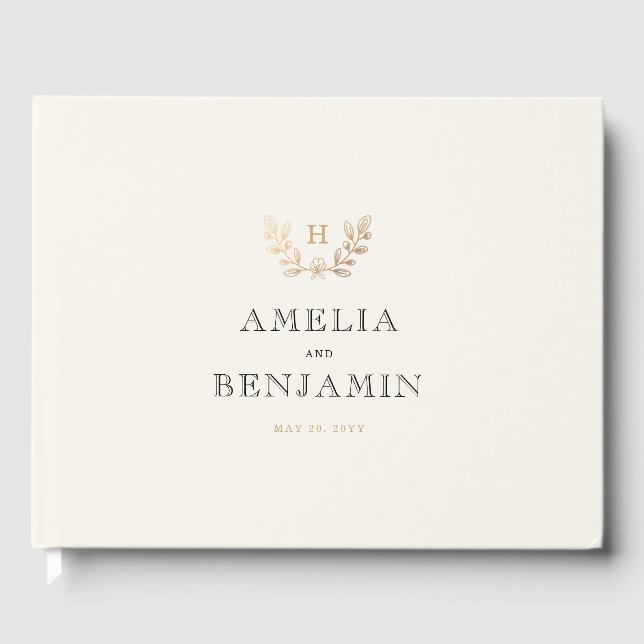 Harvest Flowers Wedding Guest Book (Front)