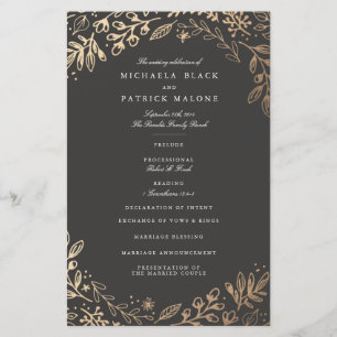 Harvest Flowers Wedding Program