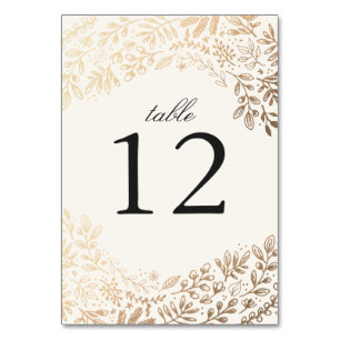 Harvest Flowers Wedding Table Number