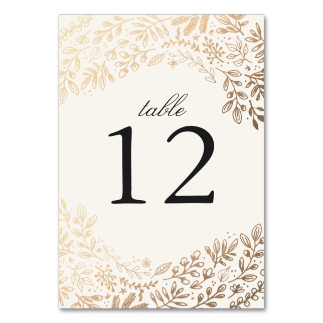 Harvest Flowers Wedding Table Number (Front)